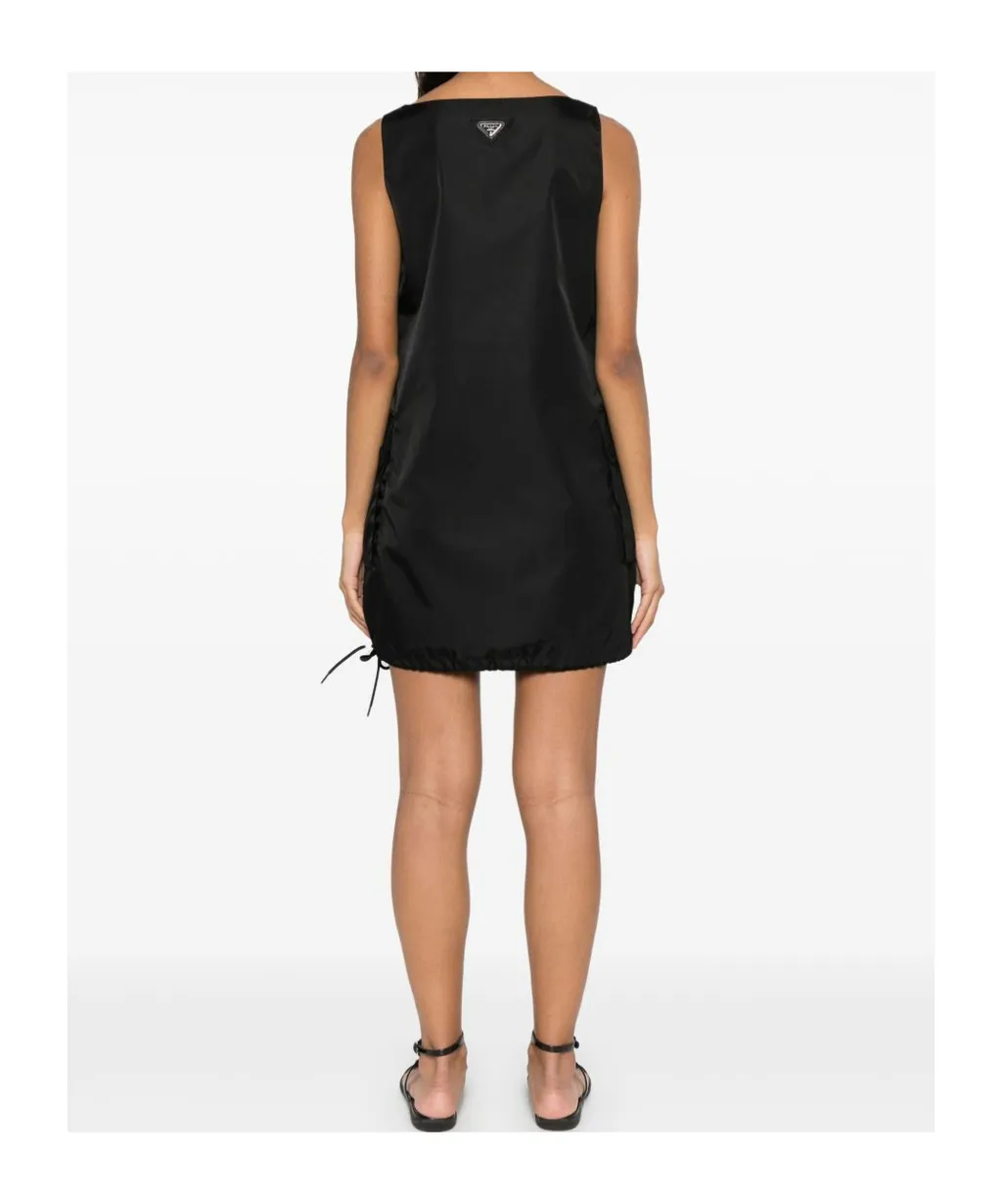 Logo Plaque Sleeveless Mini Dress