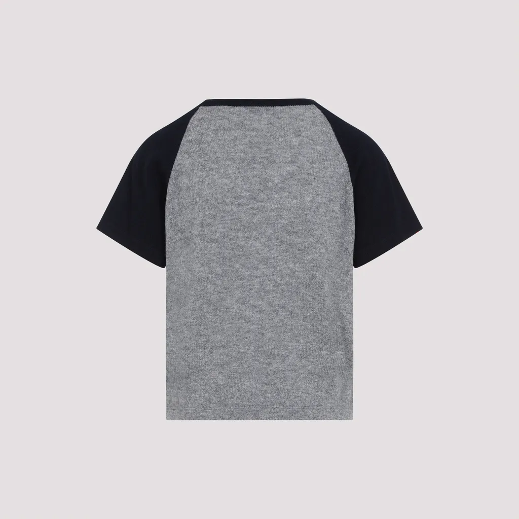 Logo Detailed Short Sleeved Knitted Top