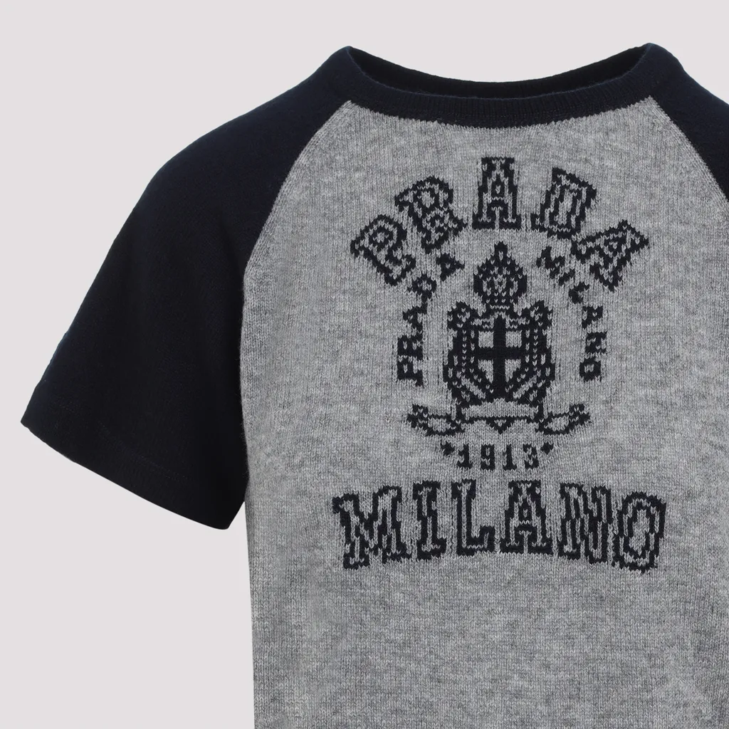 Logo Detailed Short Sleeved Knitted Top