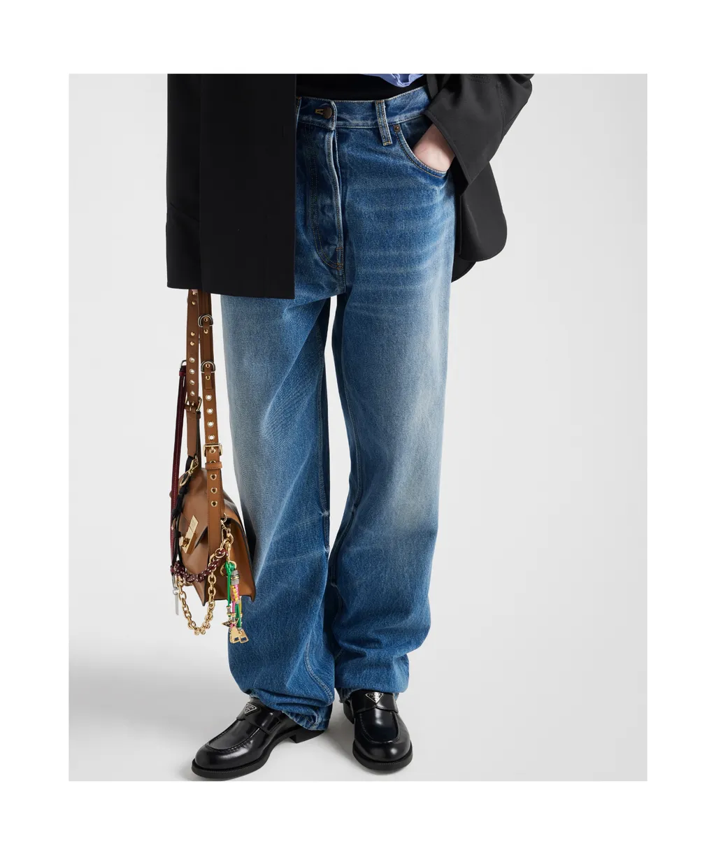 Logo Patch Wide-Leg Jeans