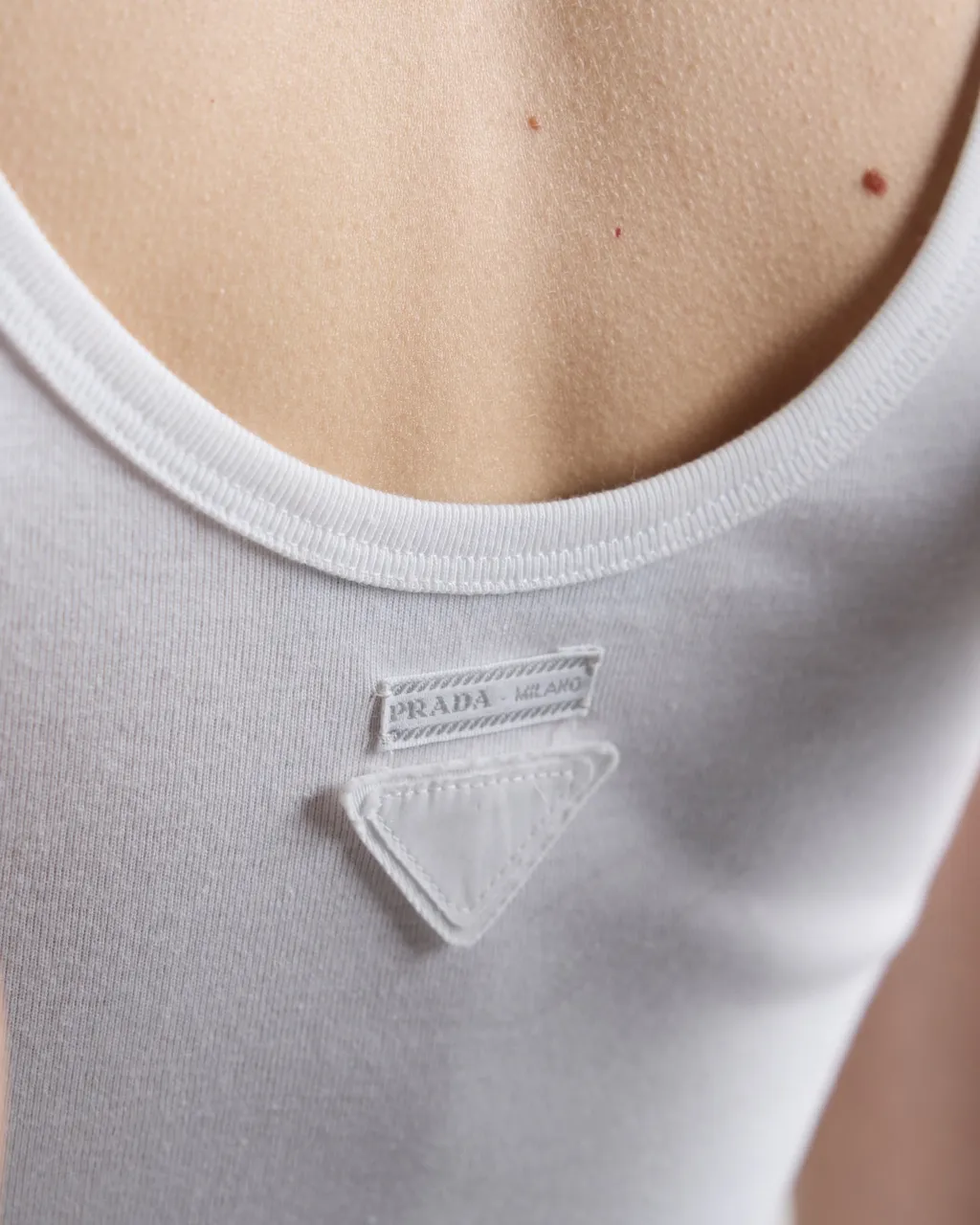 Logo Patch Scoop Neck Tank Top