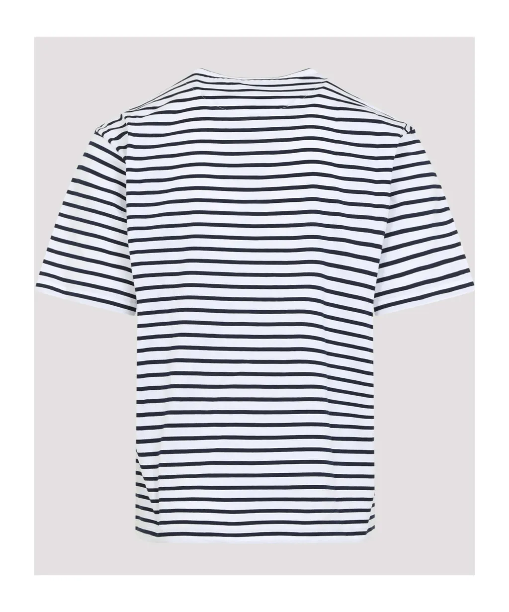 Logo Embroidered Striped T-Shirt