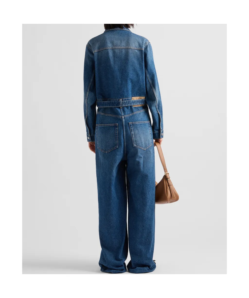 Belted Denim Jumpsuit