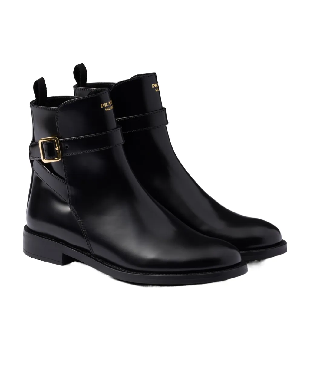 Logo-Printed Round-Toe Boots