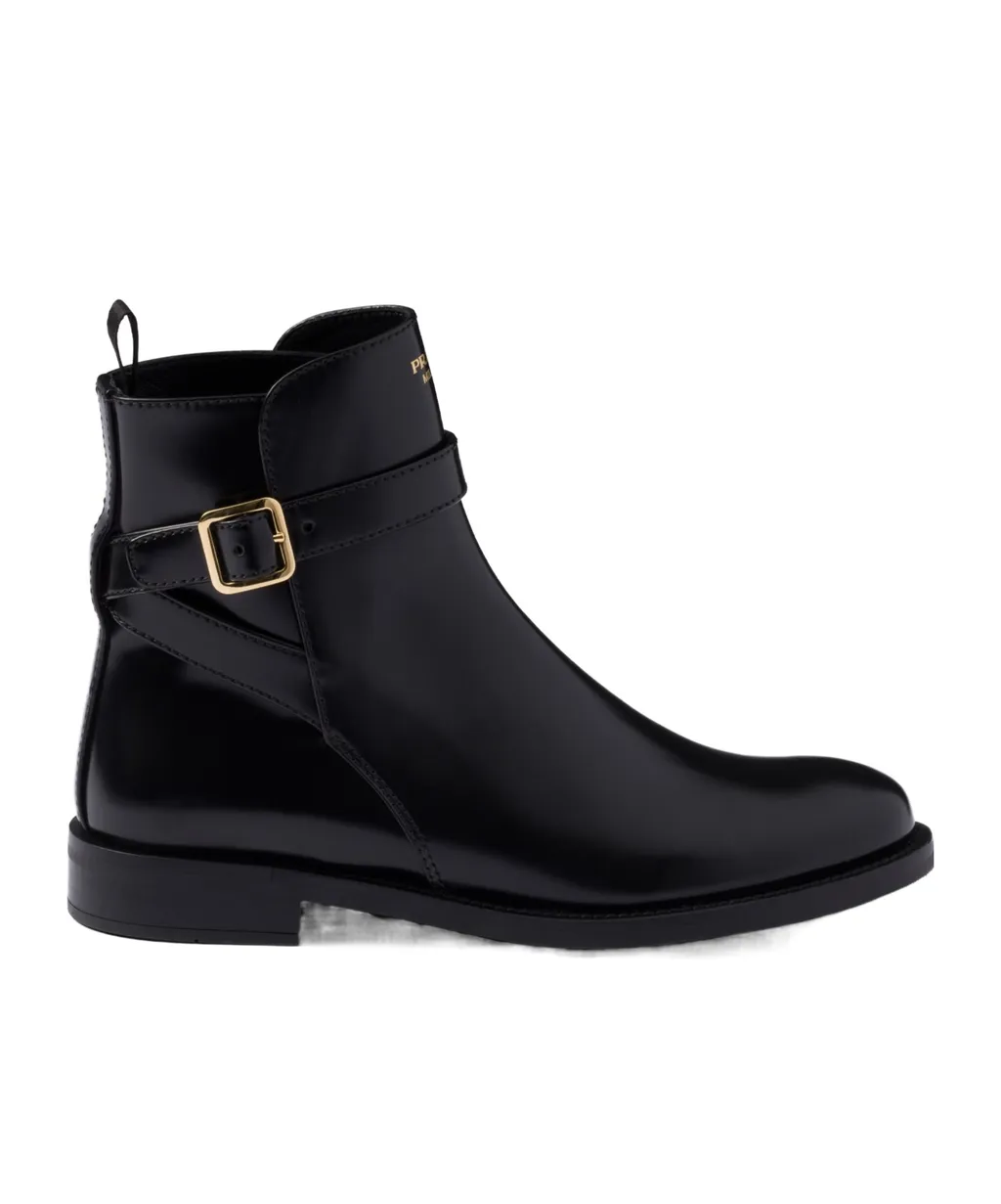 Logo-Printed Round-Toe Boots