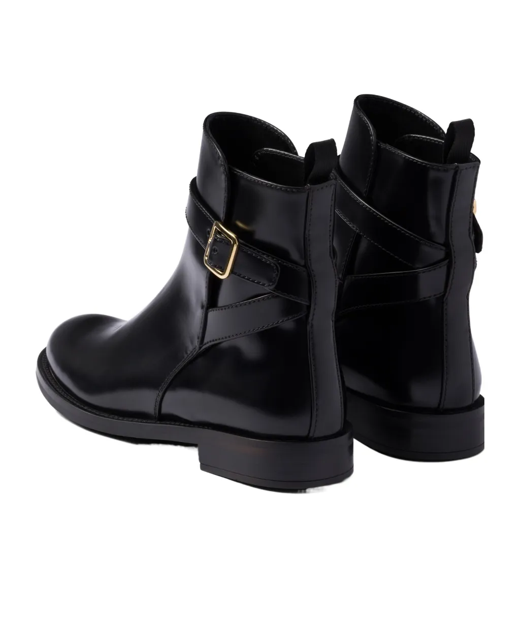 Logo-Printed Round-Toe Boots
