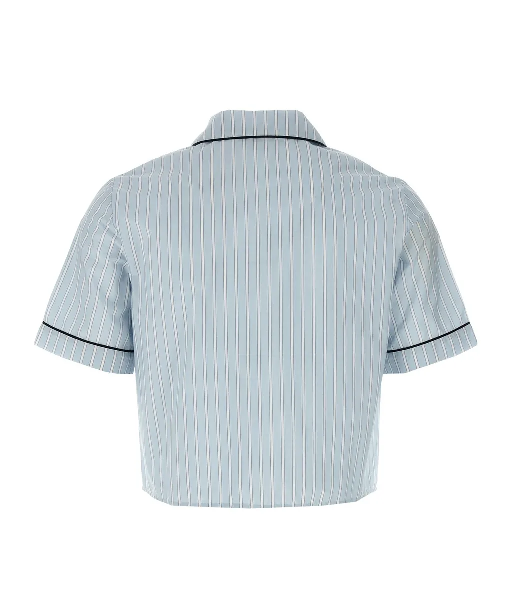 Striped Chambray Bowling Shirt