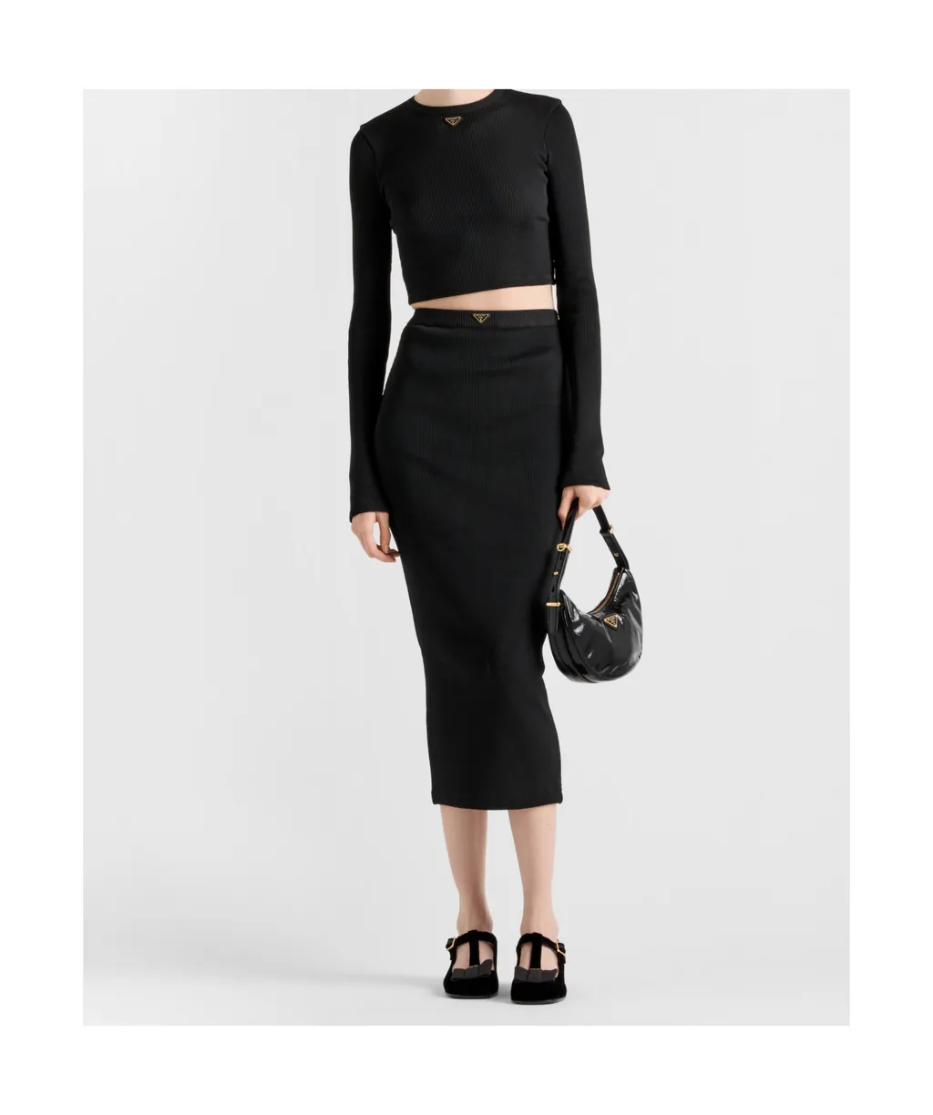 Ribbed Jersey Skirt
