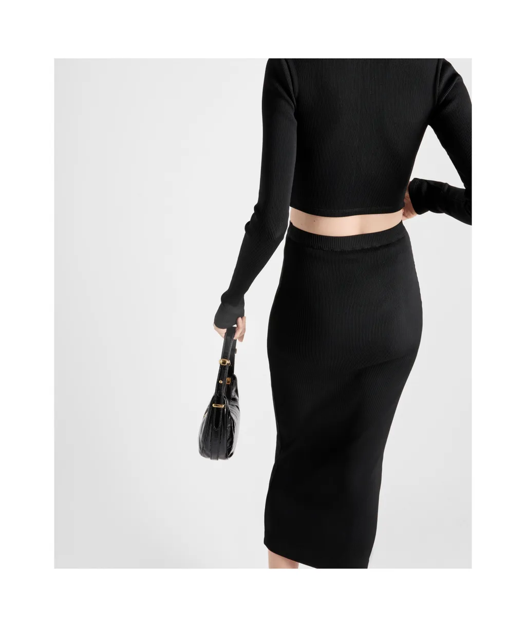 Ribbed Jersey Skirt