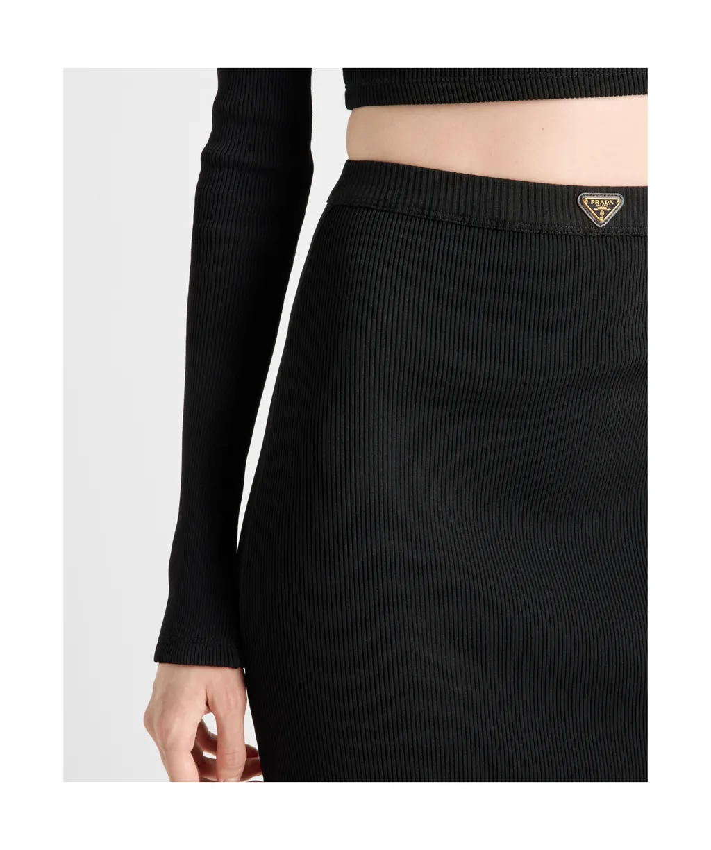 Ribbed Jersey Skirt