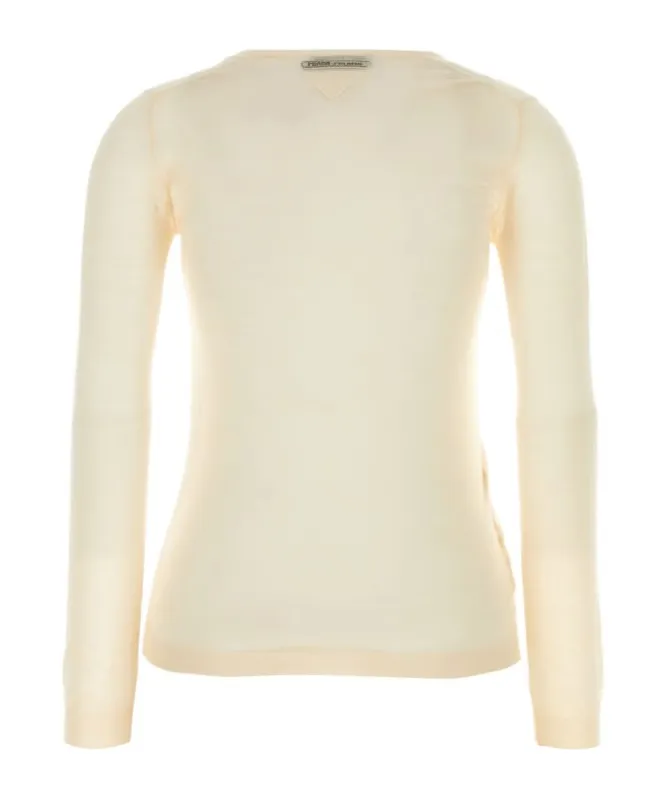 Long-Sleeved Crewneck Knitted Top