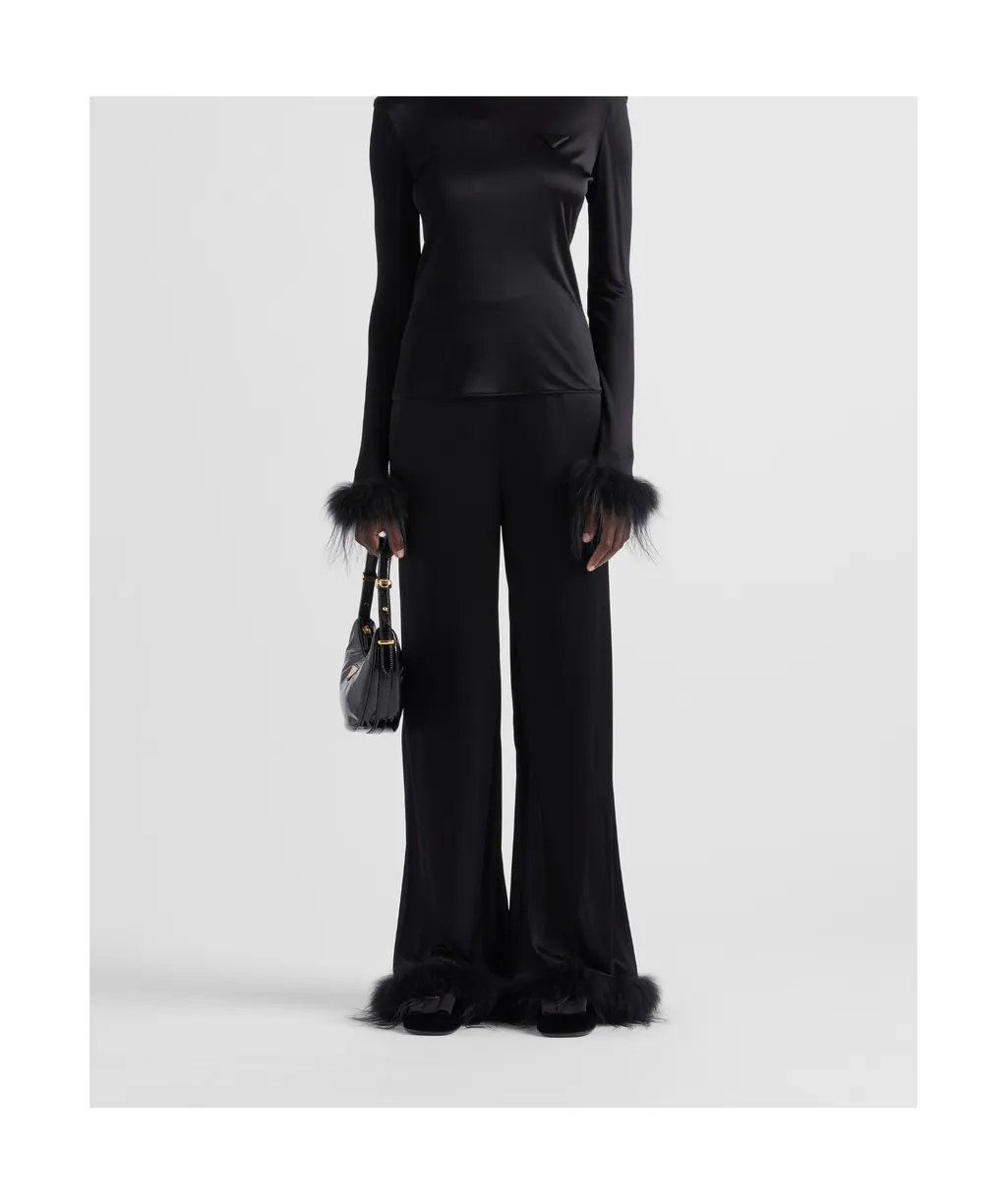 Triangle Logo Wide-Leg Trousers