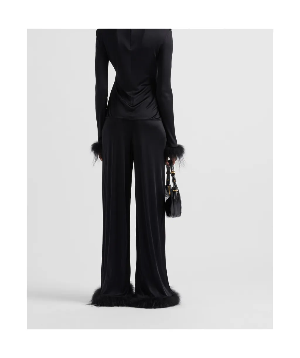 Triangle Logo Wide-Leg Trousers