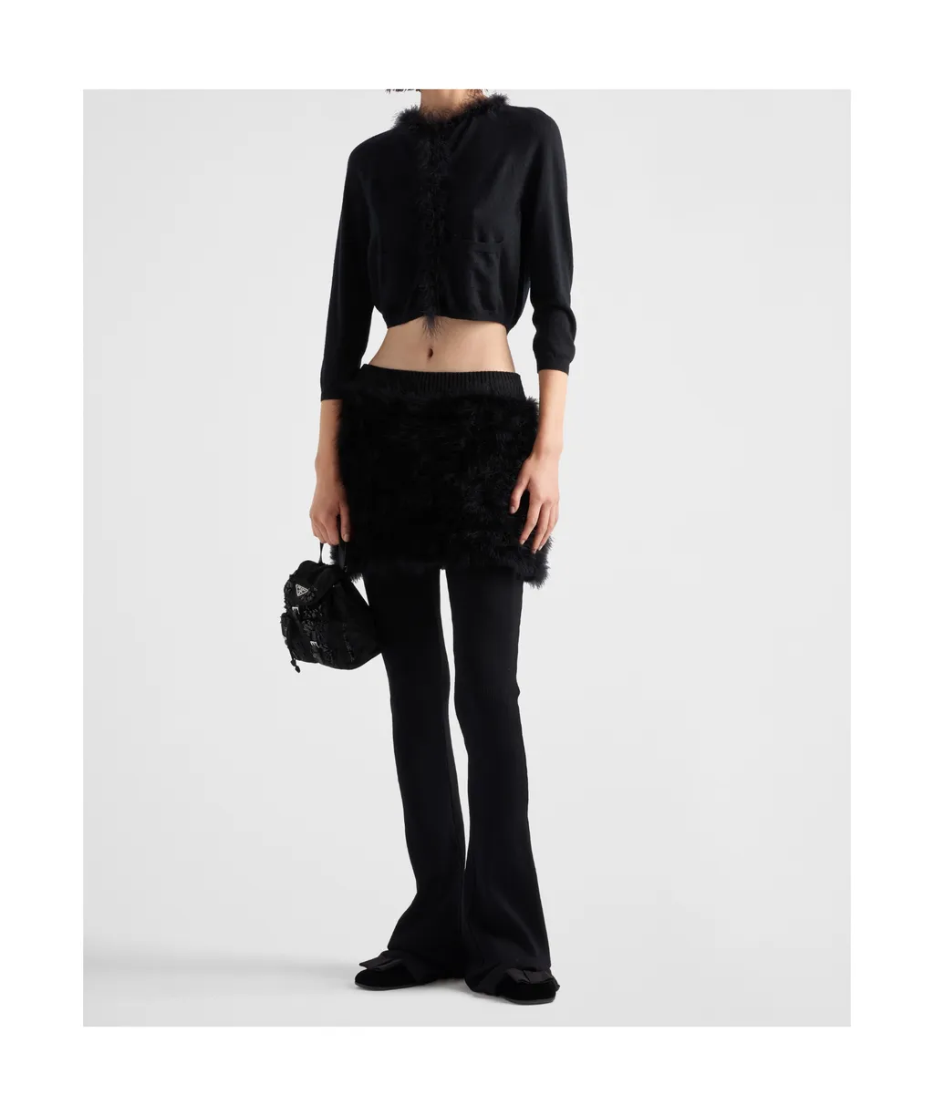 V-Neck Knitted Cropped Cardigan