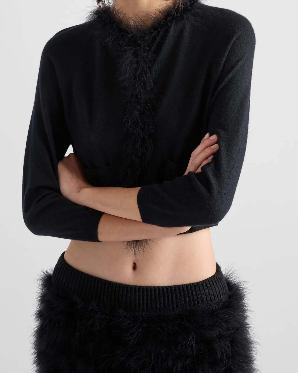 V-Neck Knitted Cropped Cardigan