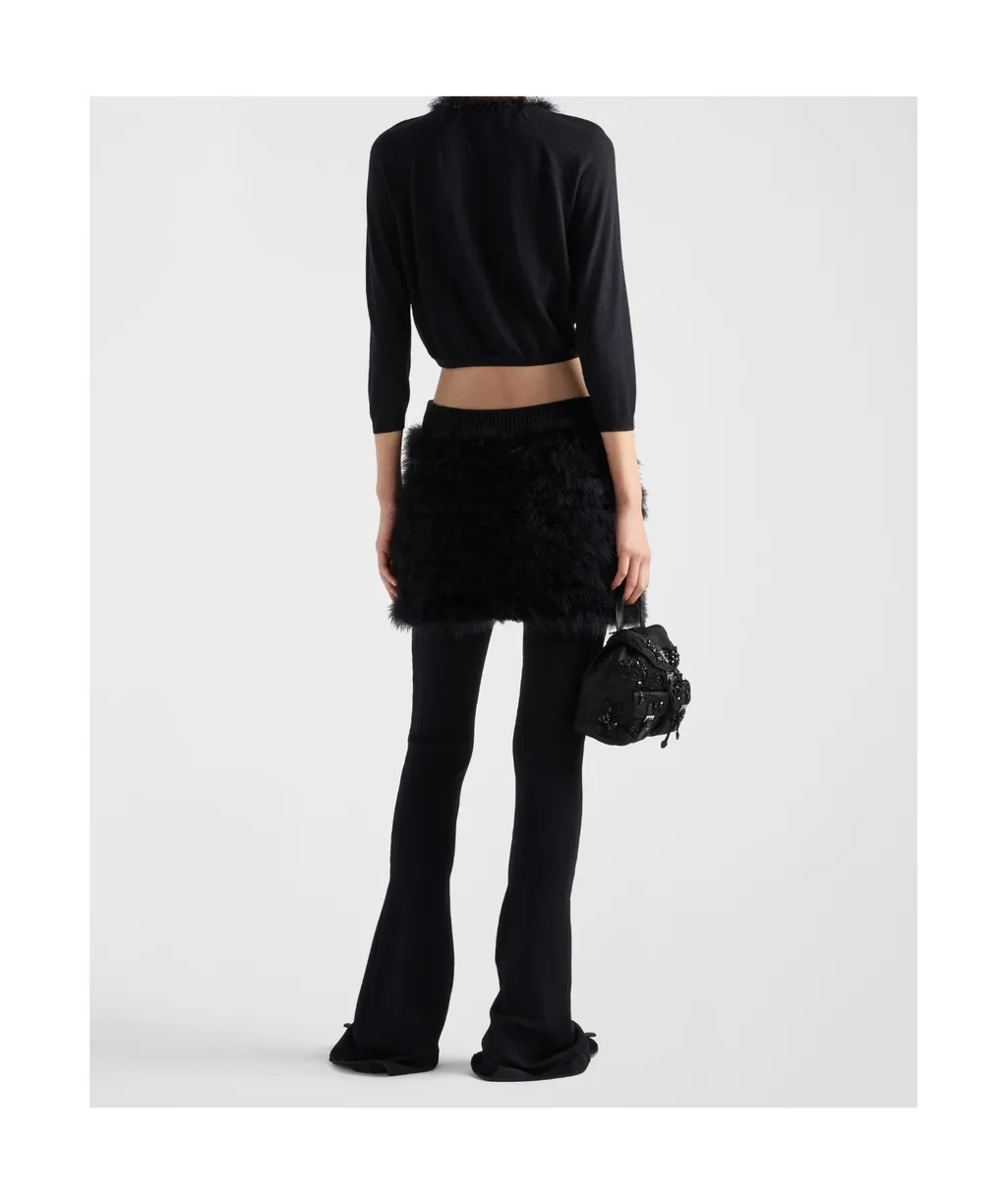V-Neck Knitted Cropped Cardigan
