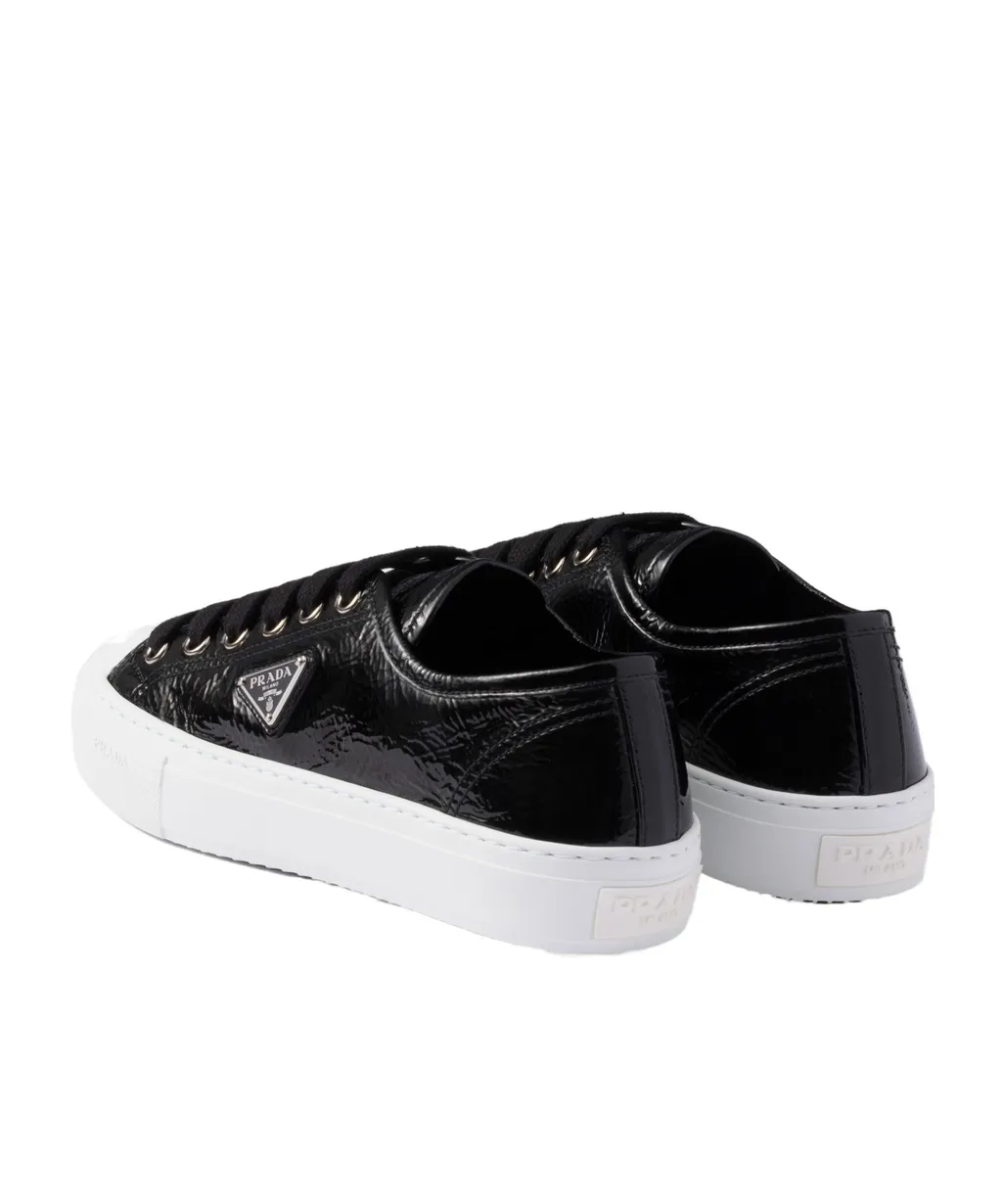 Triangle-Logo Lace-Up Sneakers