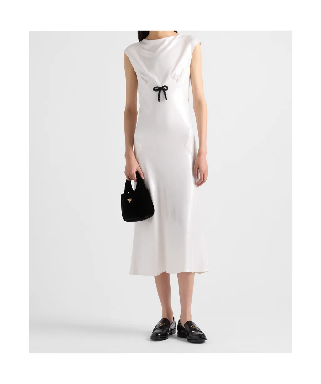 Sequined Satin Jersey Dress