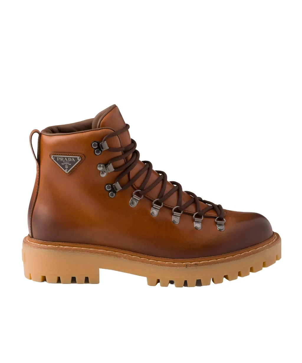 Almond-Toe Lace-Up Boots