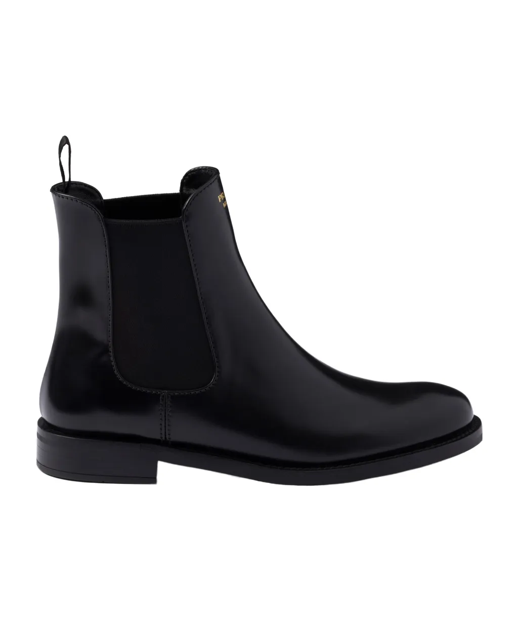 Brushed Leather Ankle Boots
