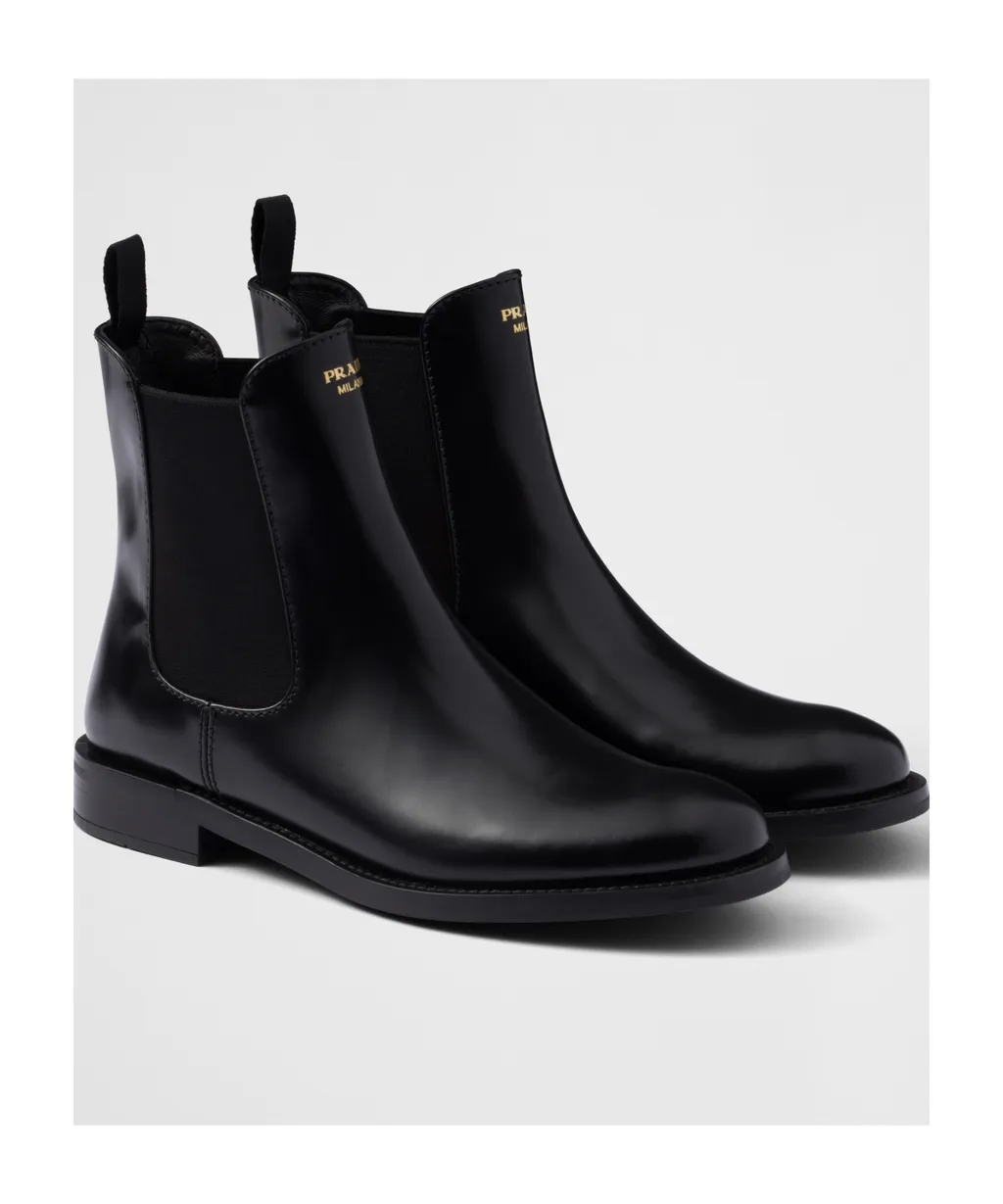 Brushed Leather Ankle Boots