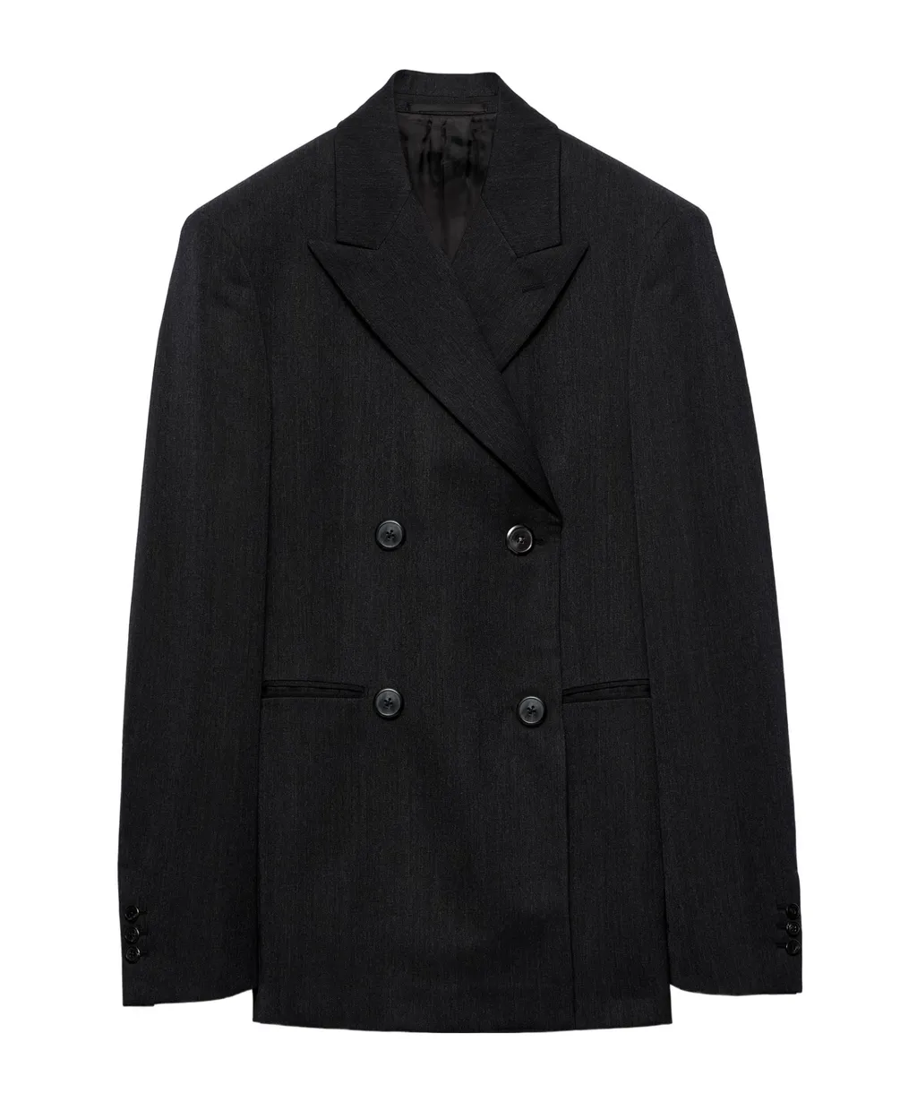 Double-Breasted Gabardine Jacket