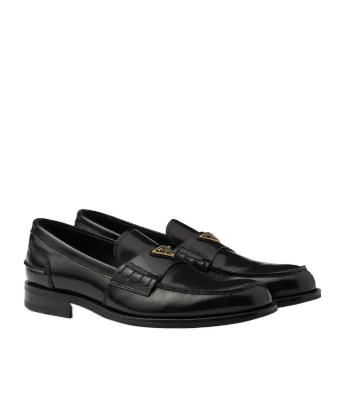 Triangle-Logo Slip-On Loafers