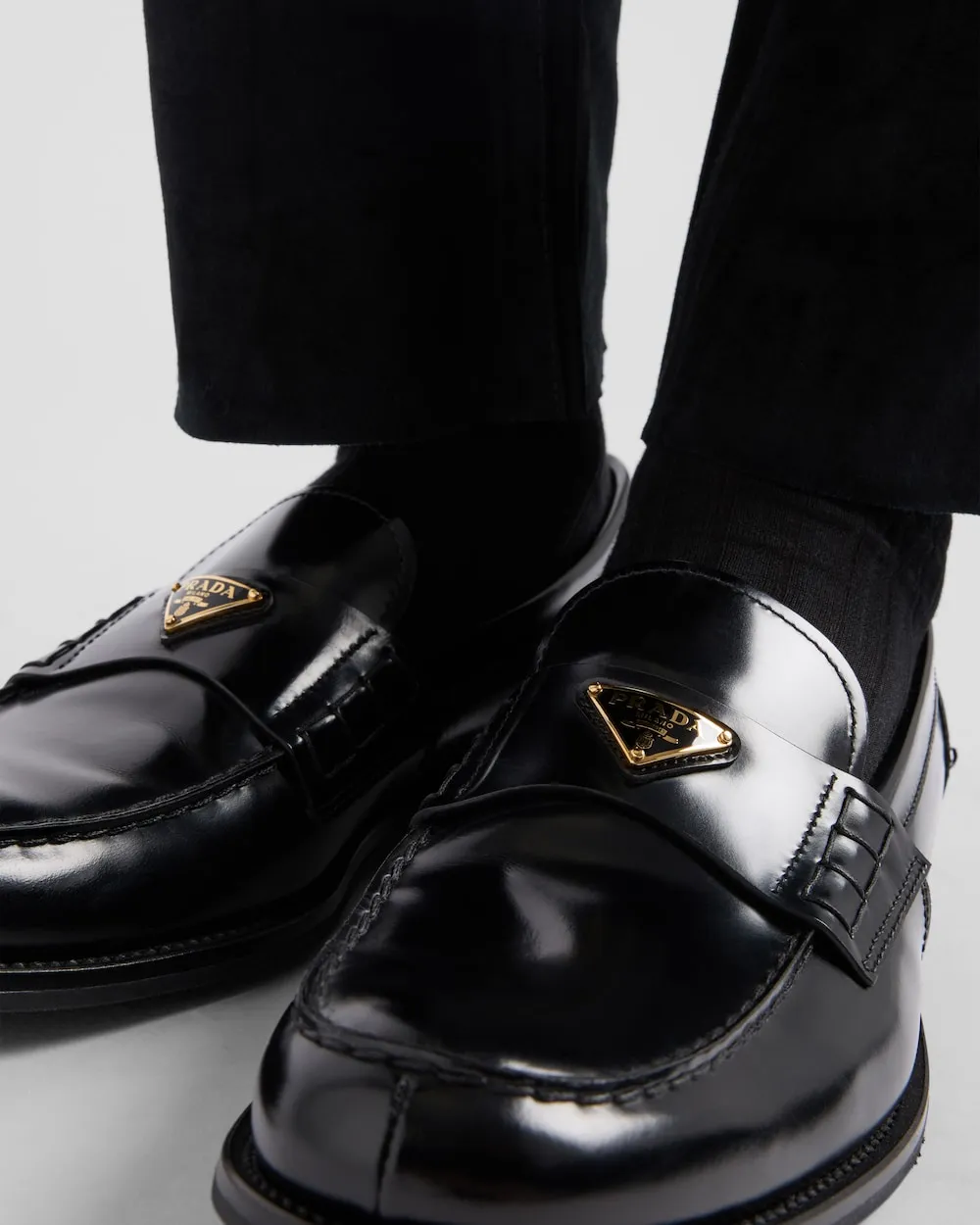 Triangle-Logo Slip-On Loafers