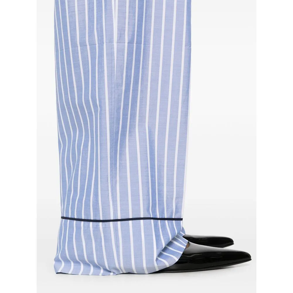 Striped Chambray Trousers