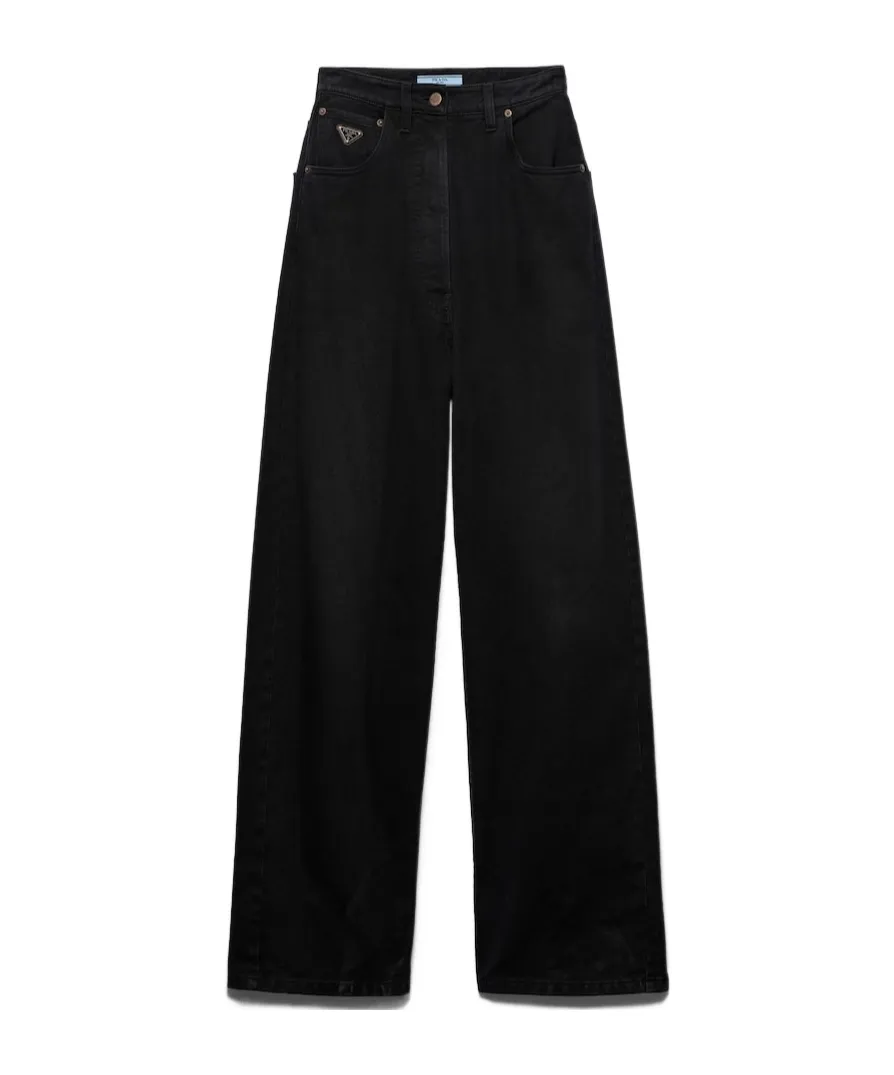 Logo-Patch Wide Leg Jeans