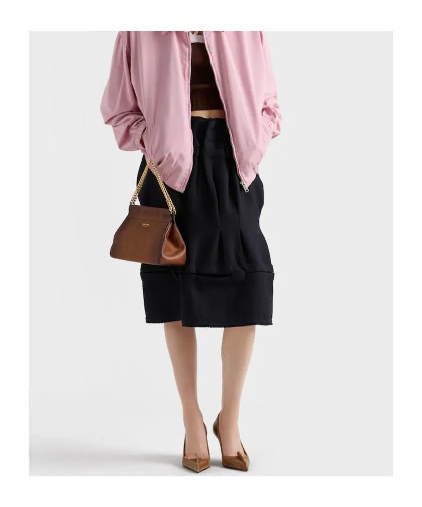 Chevron Wool Midi Skirt
