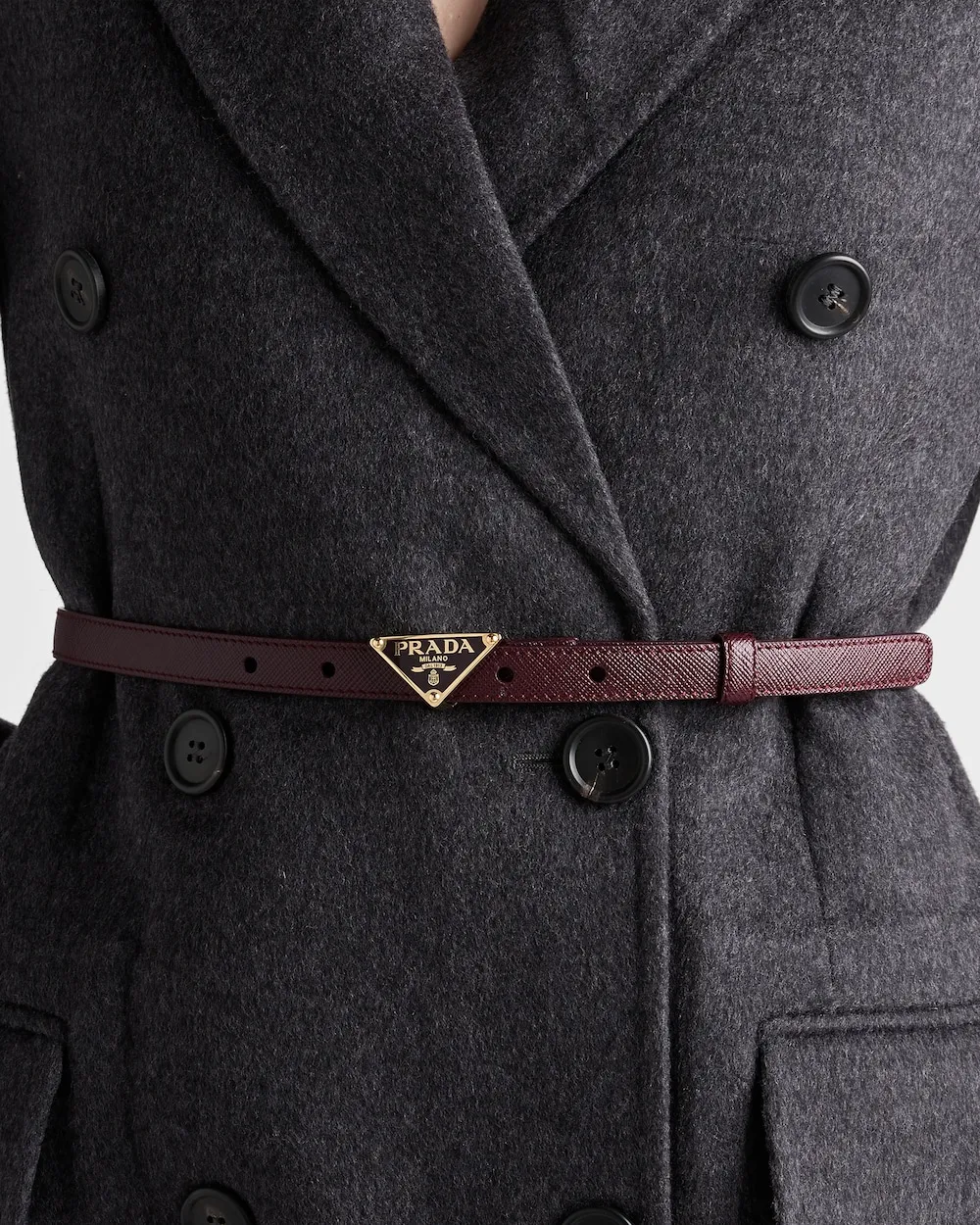 Triangle-Logo Buckle-Fastened Belt