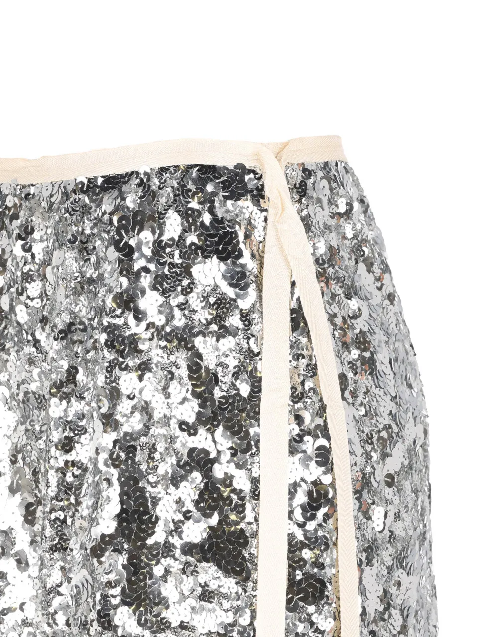 Sequin-Embellished Side-Tie Midi Skirt