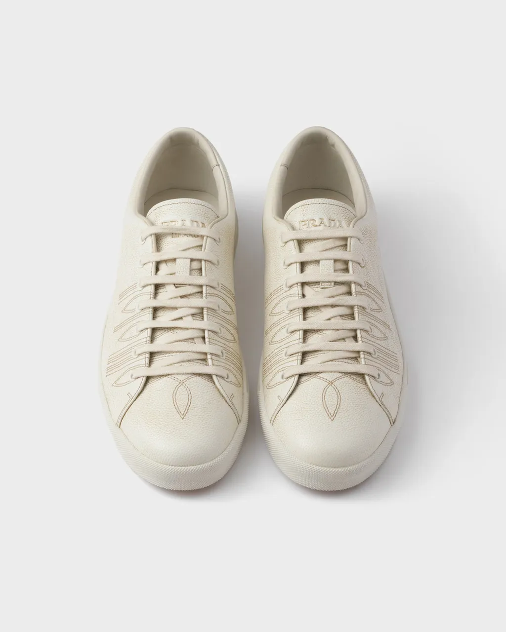 Aged-Effect Leather Sneakers