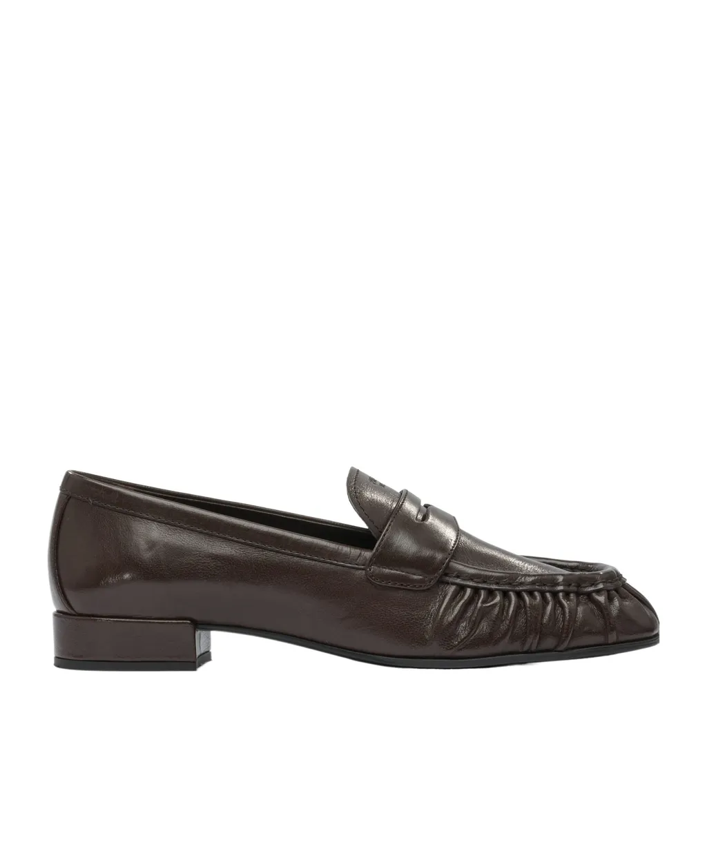 Pleated Leather Loafers
