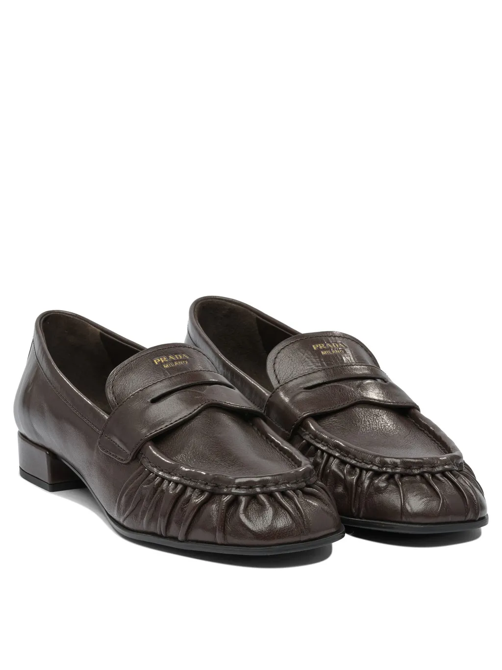 Pleated Leather Loafers