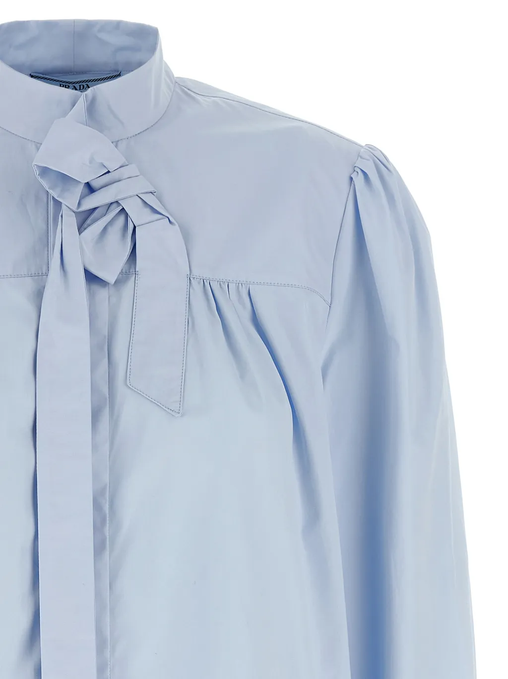 Bow-Collar Cotton Shirt