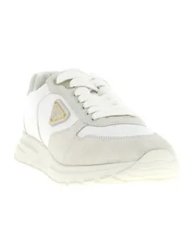 Triangle-Logo Lace-Up Sneakers