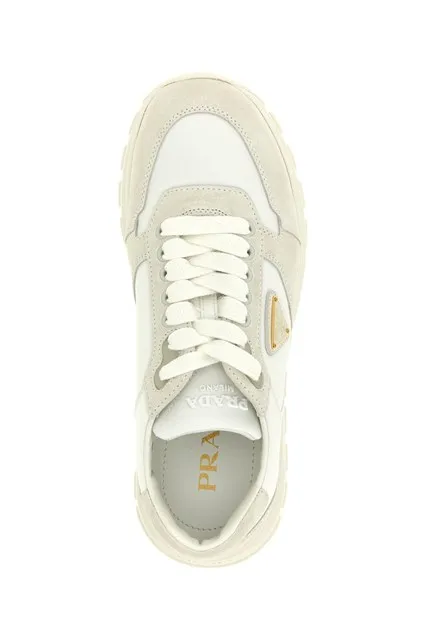 Triangle-Logo Lace-Up Sneakers