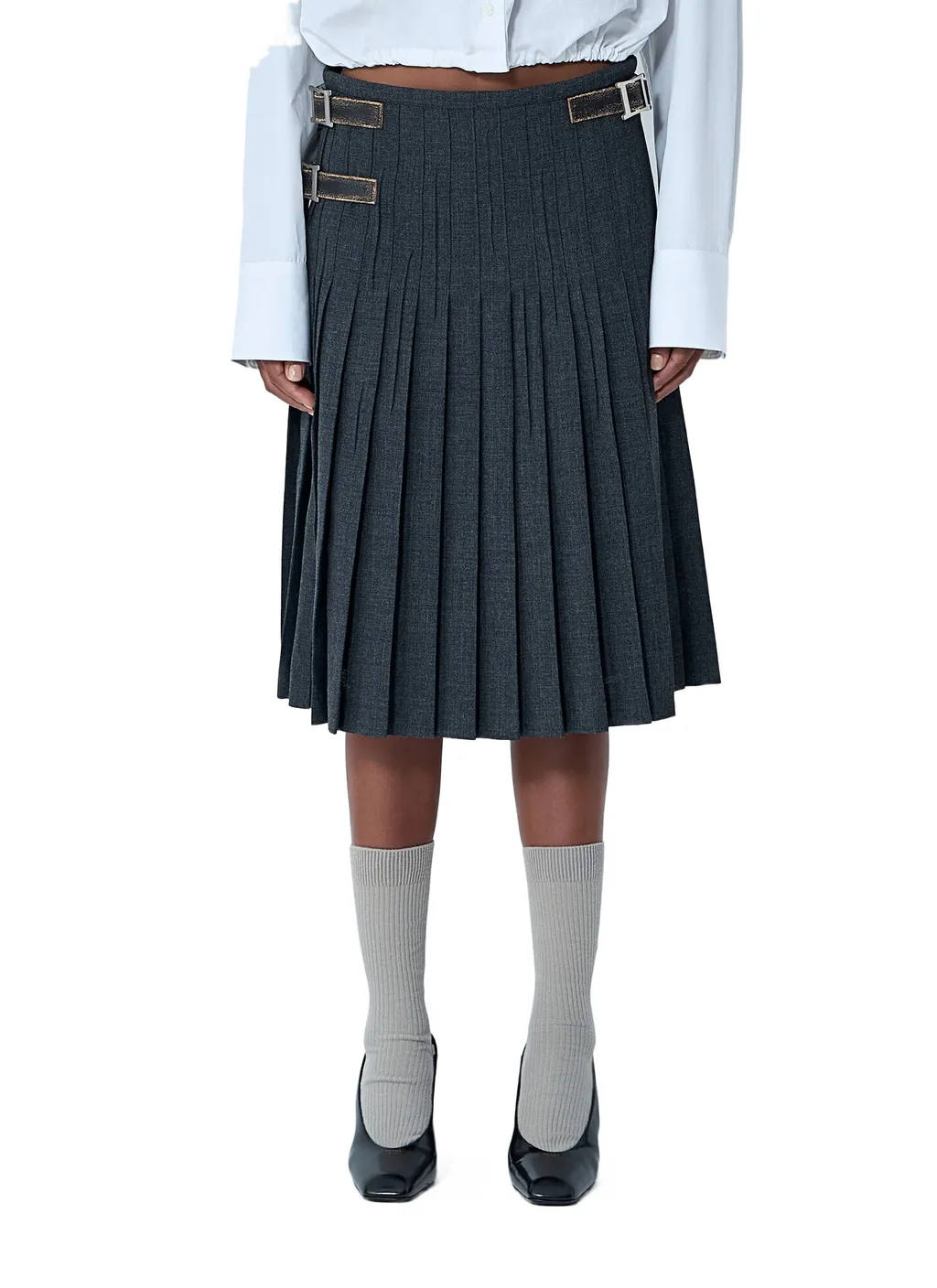 Pleated Skirt With Belt