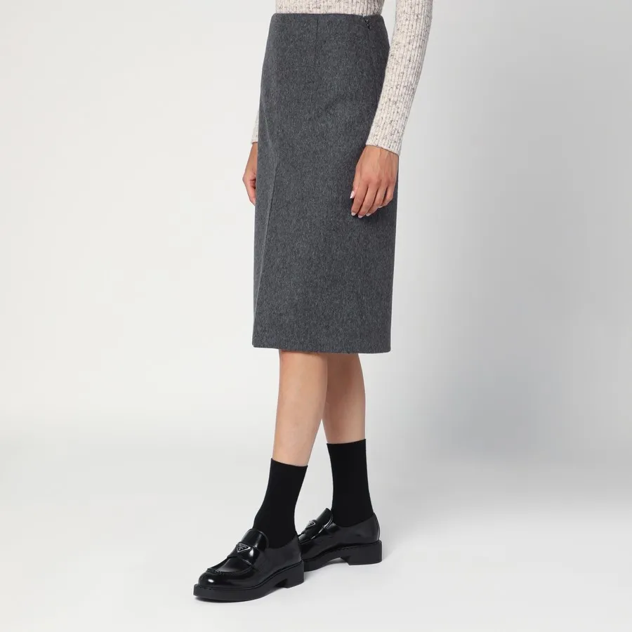 Loden Fabric Pencil Skirt