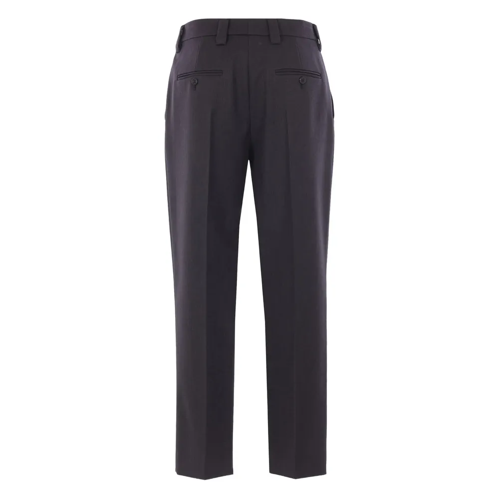 Wool Gabardine Pants With Pin