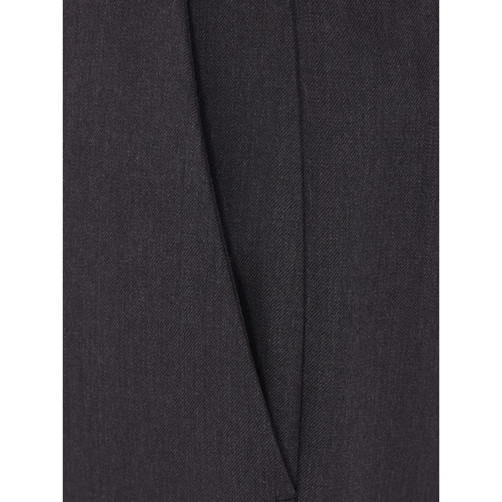 Wool Gabardine Pants With Pin