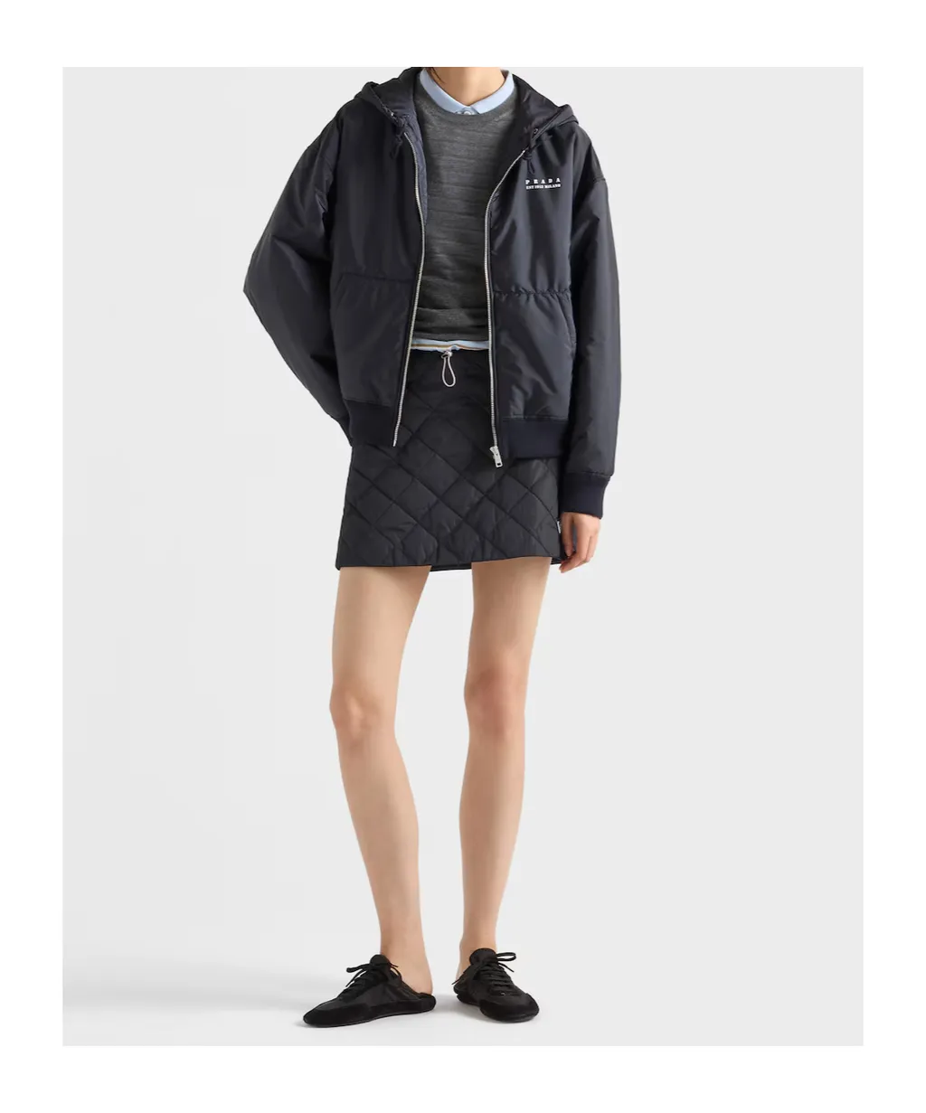 Lightweight, Quilted Re-Nylon Miniskirt
