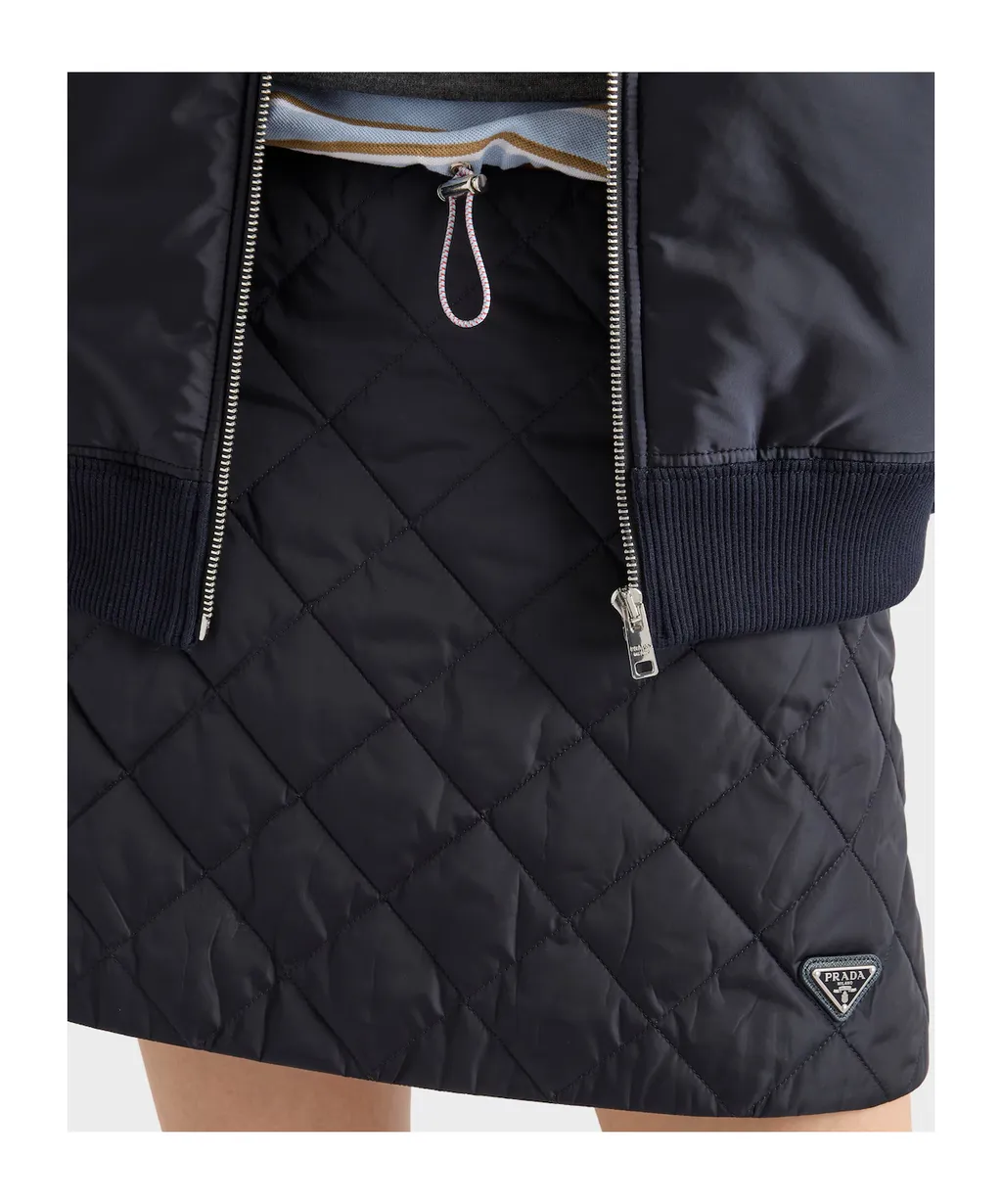 Lightweight, Quilted Re-Nylon Miniskirt