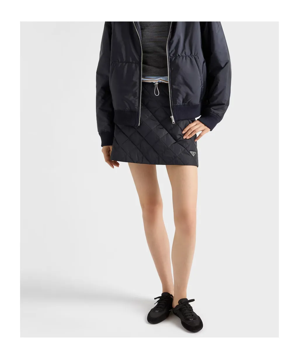 Lightweight, Quilted Re-Nylon Miniskirt