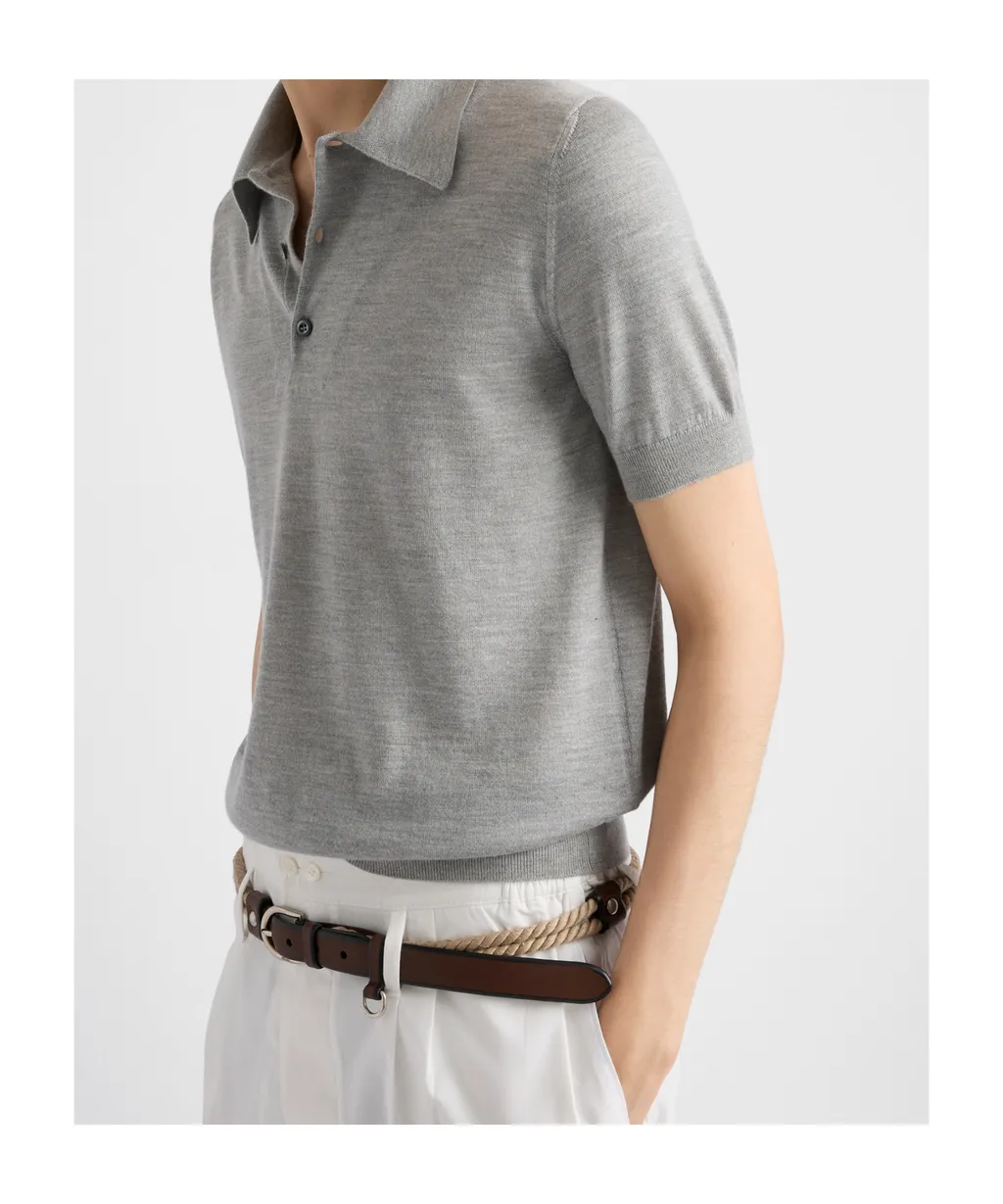 Cashmere And Silk Polo Shirt