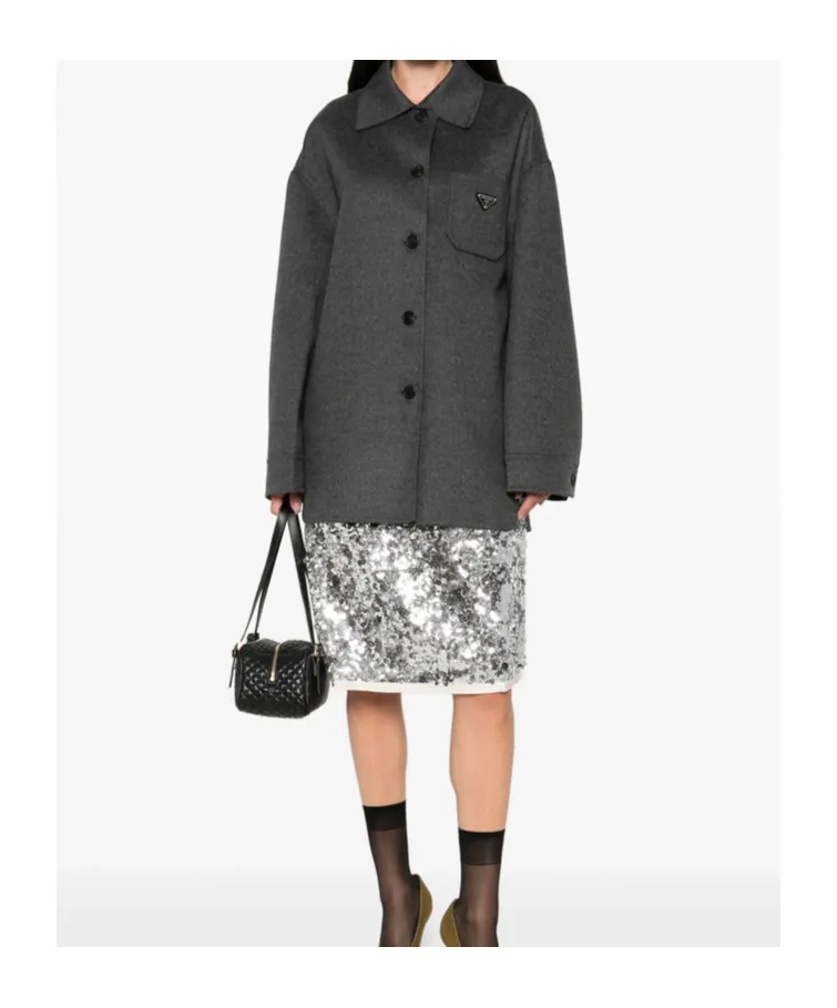 Single-Breasted Double Cashwool Caban Jacket