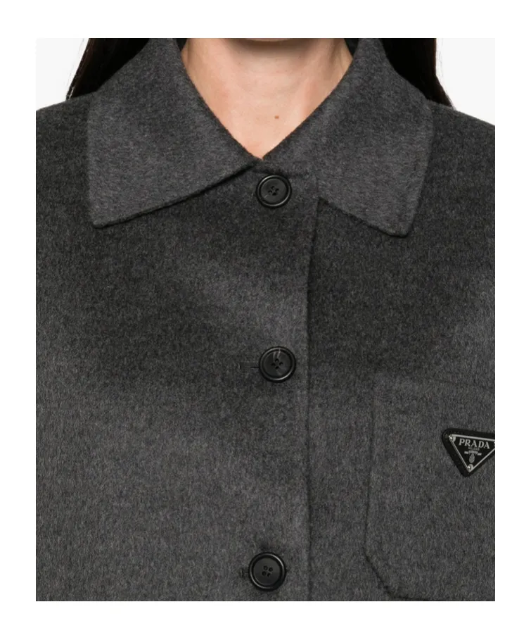 Single-Breasted Double Cashwool Caban Jacket