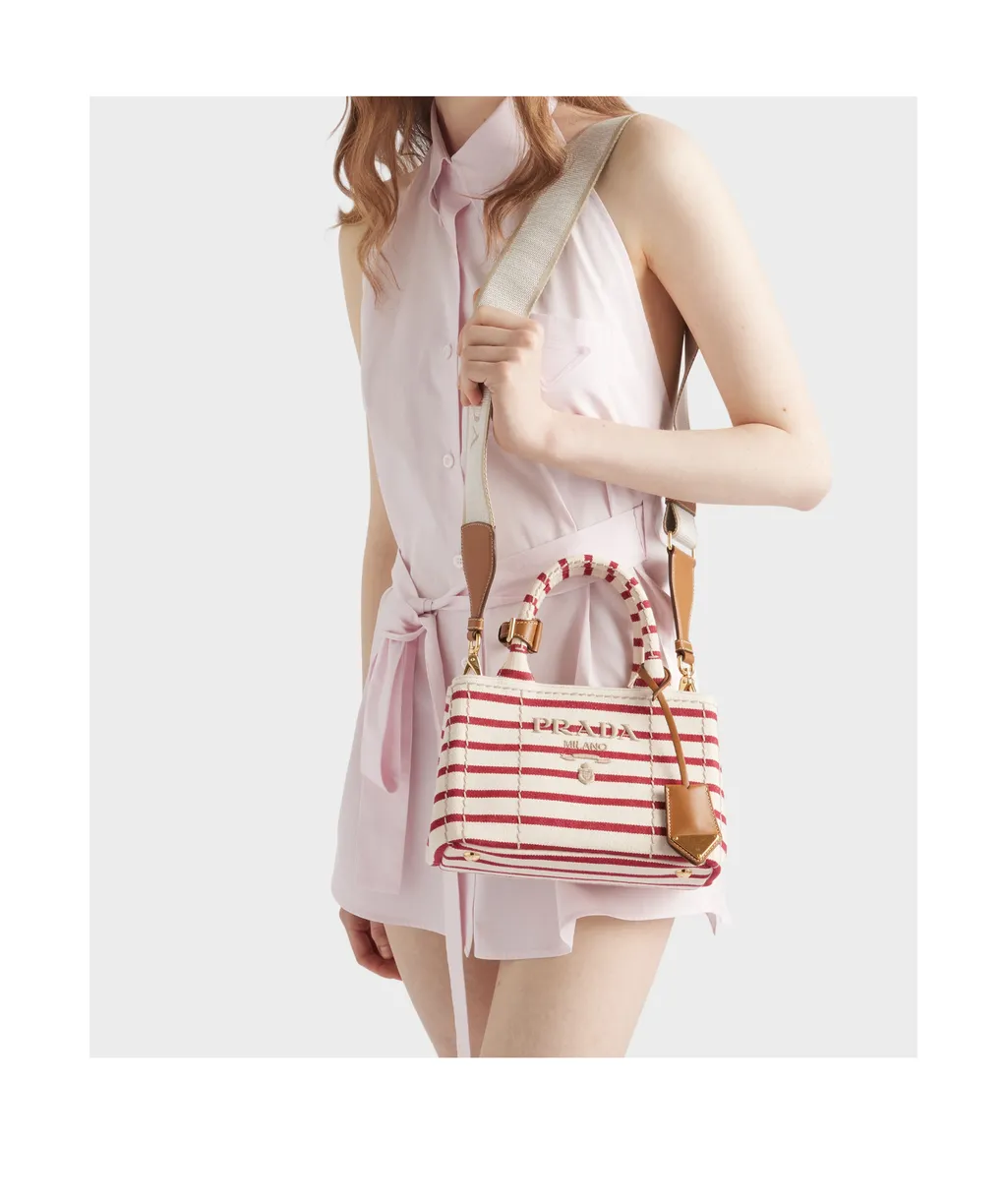 JardiniÈRe Mini Striped Cotton Canvas Bag